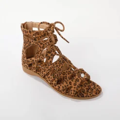 Sandalen En Espadrilles|Schoenen<Blancheporte Romeinse sandalen met luipaardmotief veelkleurig