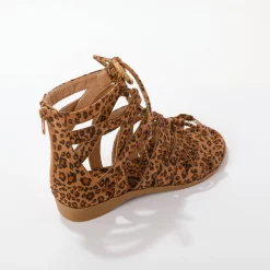 Sandalen En Espadrilles|Schoenen<Blancheporte Romeinse sandalen met luipaardmotief veelkleurig