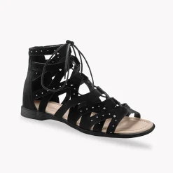 Sandalen En Espadrilles|Schoenen<Blancheporte Romeinse sandalen met strasjes zwart
