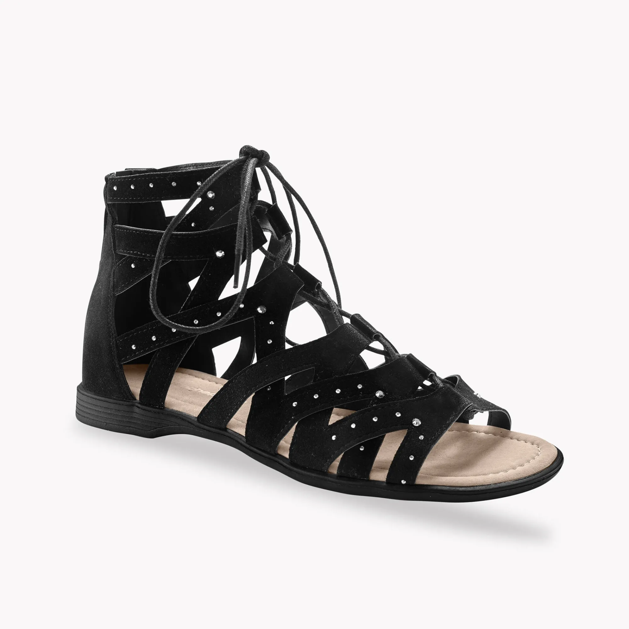 Sandalen En Espadrilles|Schoenen<Blancheporte Romeinse sandalen met strasjes zwart