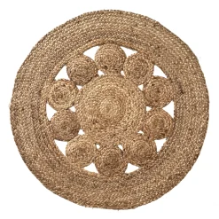 Tapijt<Blancheporte Rond tapijt in jute strogeel