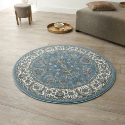 Tapijt<Blancheporte Rond tapijt met Perzisch motief grijsblauw