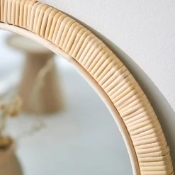 Decoratieartikel<Blancheporte Ronde spiegel in rotan hout