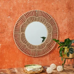 Decoratieartikel<Blancheporte Ronde spiegel in touw naturel