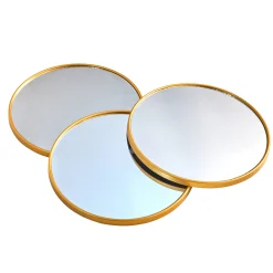 Feestdecoratie|Decoratieartikel<Blancheporte Ronde spiegel met e rand - set van 3 goudkleurig