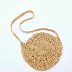 Accessoires En Juwelen<Blancheporte Ronde tas in 'zon' model, in gevlochten jute naturel