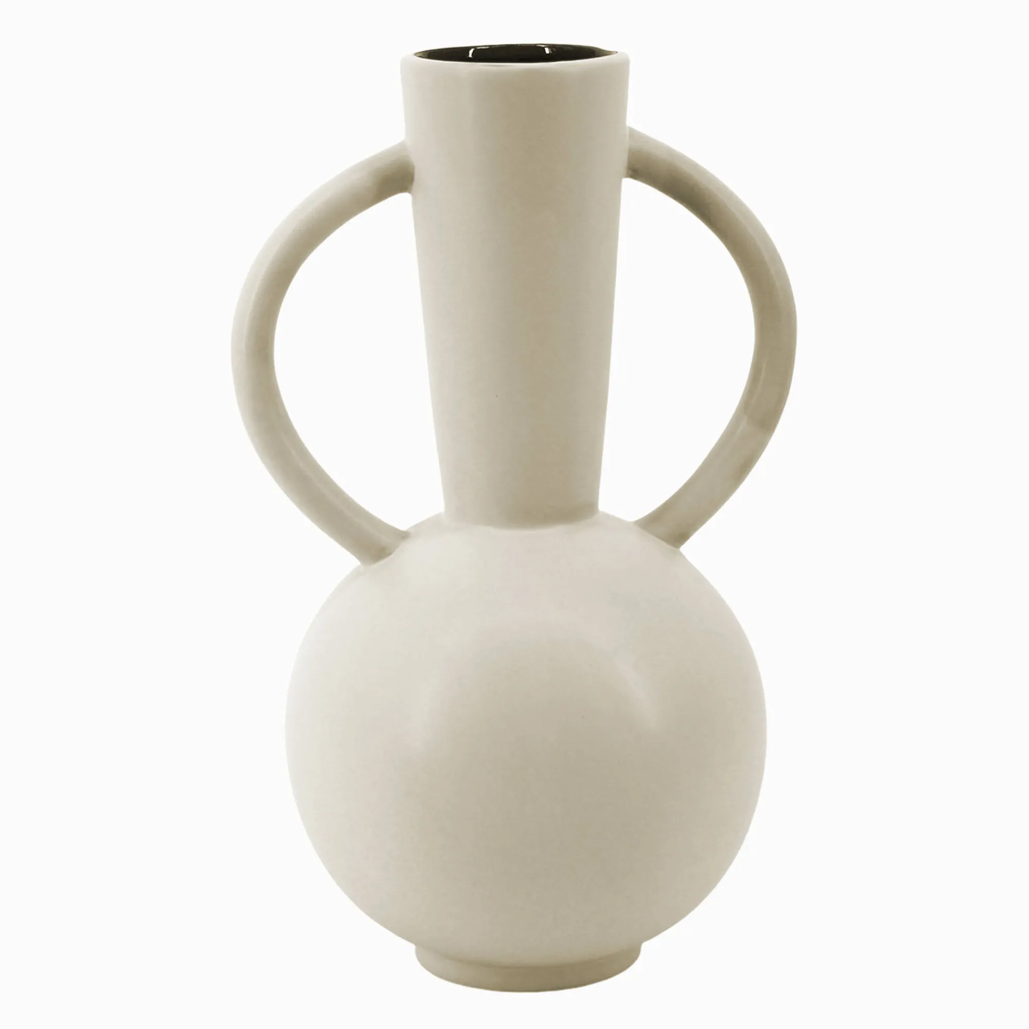 Decoratieartikel<Blancheporte Ronde vaas in keramiek, dubbele handvatten - 29,5 cm hoog grijs