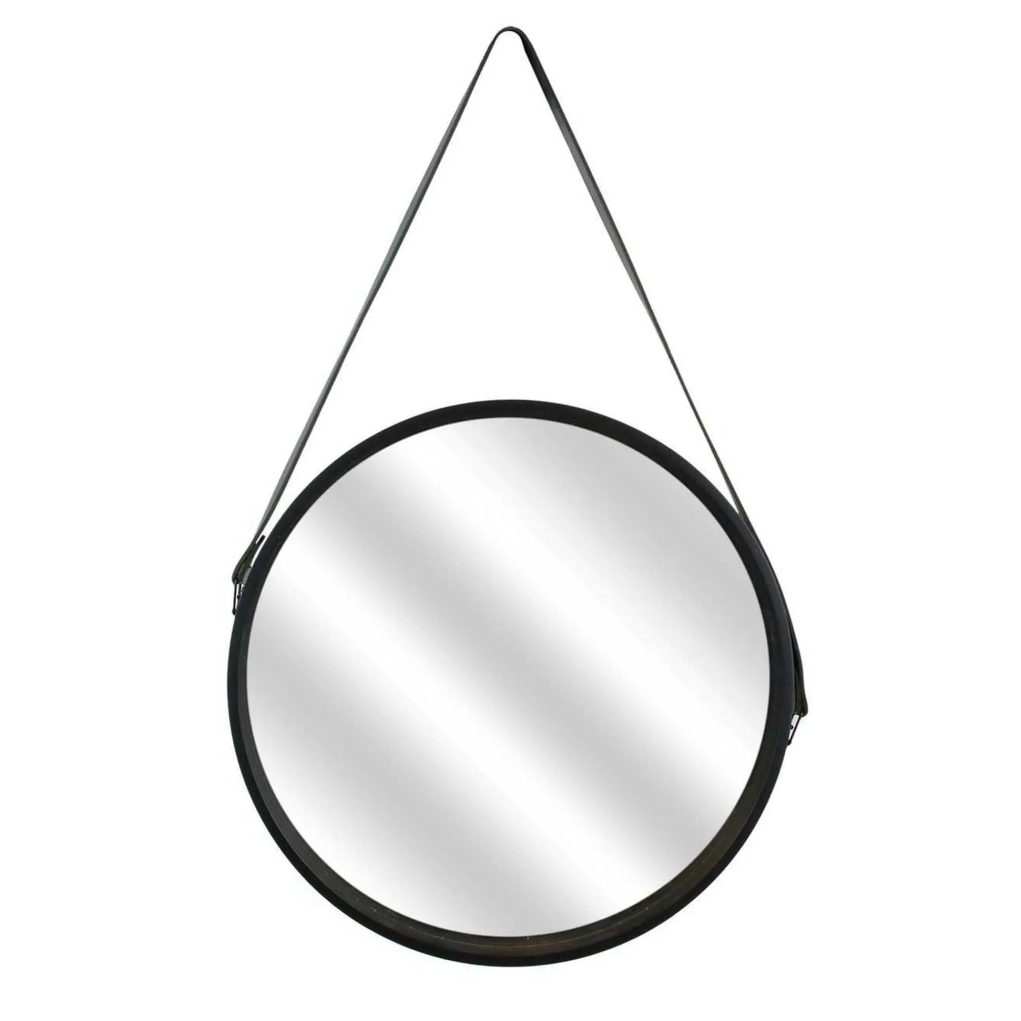 Decoratieartikel<Blancheporte Ronde wandspiegel in barbierstijl met handgreep zwart
