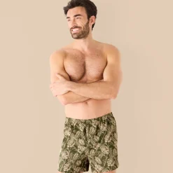 Ondergoed<Blancheporte Ruime boxershort met bladerenprint - set van 3 kaki + marine