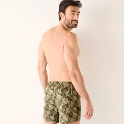 Ondergoed<Blancheporte Ruime boxershort met bladerenprint - set van 3 kaki + marine