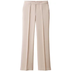 Broek<Blancheporte Ruime broek met elastische taille, crêpe beige