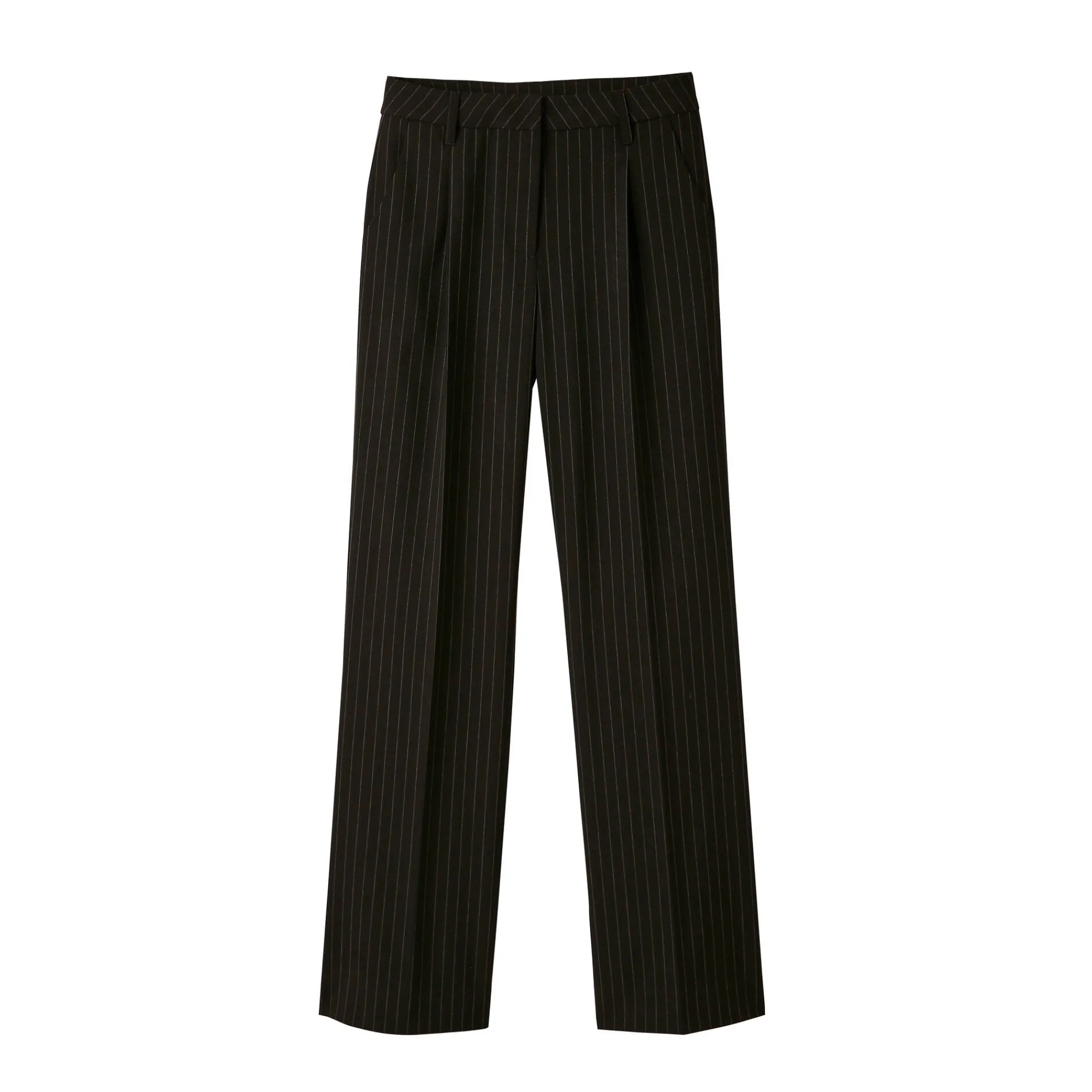 Broek<Blancheporte Ruime broek, strepenprint zwart