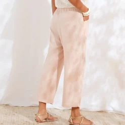 Broek<Blancheporte Ruime 7/8-broek, viscose en linnen poederroze
