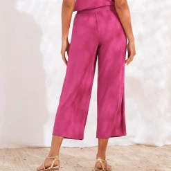 Broek<Blancheporte Ruime, effen 7/8-broek in soepel tricot met elastische taille violine