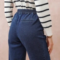Jeans|Broek<Blancheporte Ruime jeans met knooppandeffect stone