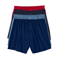 Ondergoed<Blancheporte Ruime, open en effen boxershort - set van 4 steenrood + celadon + grijs
