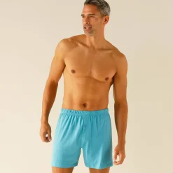 Ondergoed<Blancheporte Ruime, open en effen boxershort - set van 4 grijs + marine + TURKOOIS