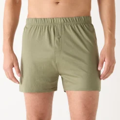 Ondergoed<Blancheporte Ruime, open en effen boxershort - set van 4 kaki + grijs + zwart