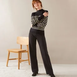 Broek<Blancheporte Ruime, rechte broek, milanotricot zwart