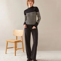 Broek<Blancheporte Ruime, rechte broek, milanotricot zwart