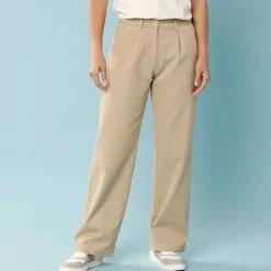 Broek<Blancheporte Ruime, rechte broek, speciaal voor kleine lengtes beige