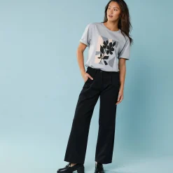 Broek<Blancheporte Ruime, rechte broek, speciaal voor kleine lengtes zwart