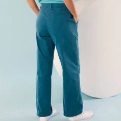 Broek<Blancheporte Ruime, rechte broek, speciaal voor kleine lengtes eendenblauw