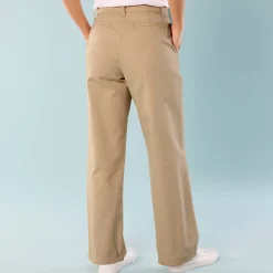 Broek<Blancheporte Ruime, rechte broek, speciaal voor kleine lengtes zandkleur