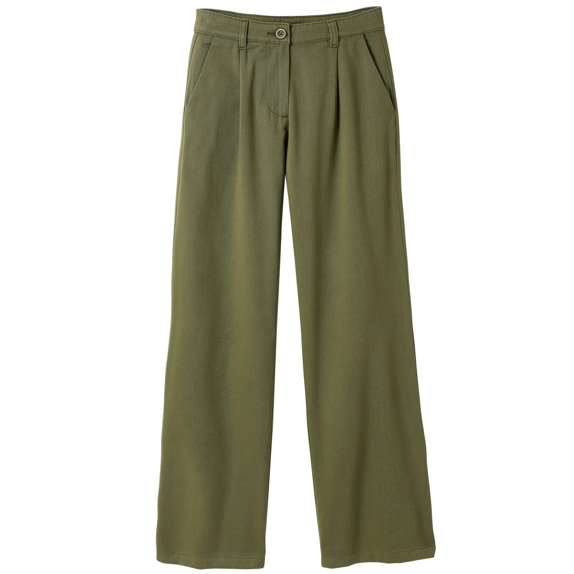 Broek<Blancheporte Ruime, rechte broek, speciaal voor kleine lengtes lindegroen