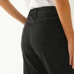 Jeans|Broek<Blancheporte Ruime rechte jeans, hoge taille, grote lengte used black