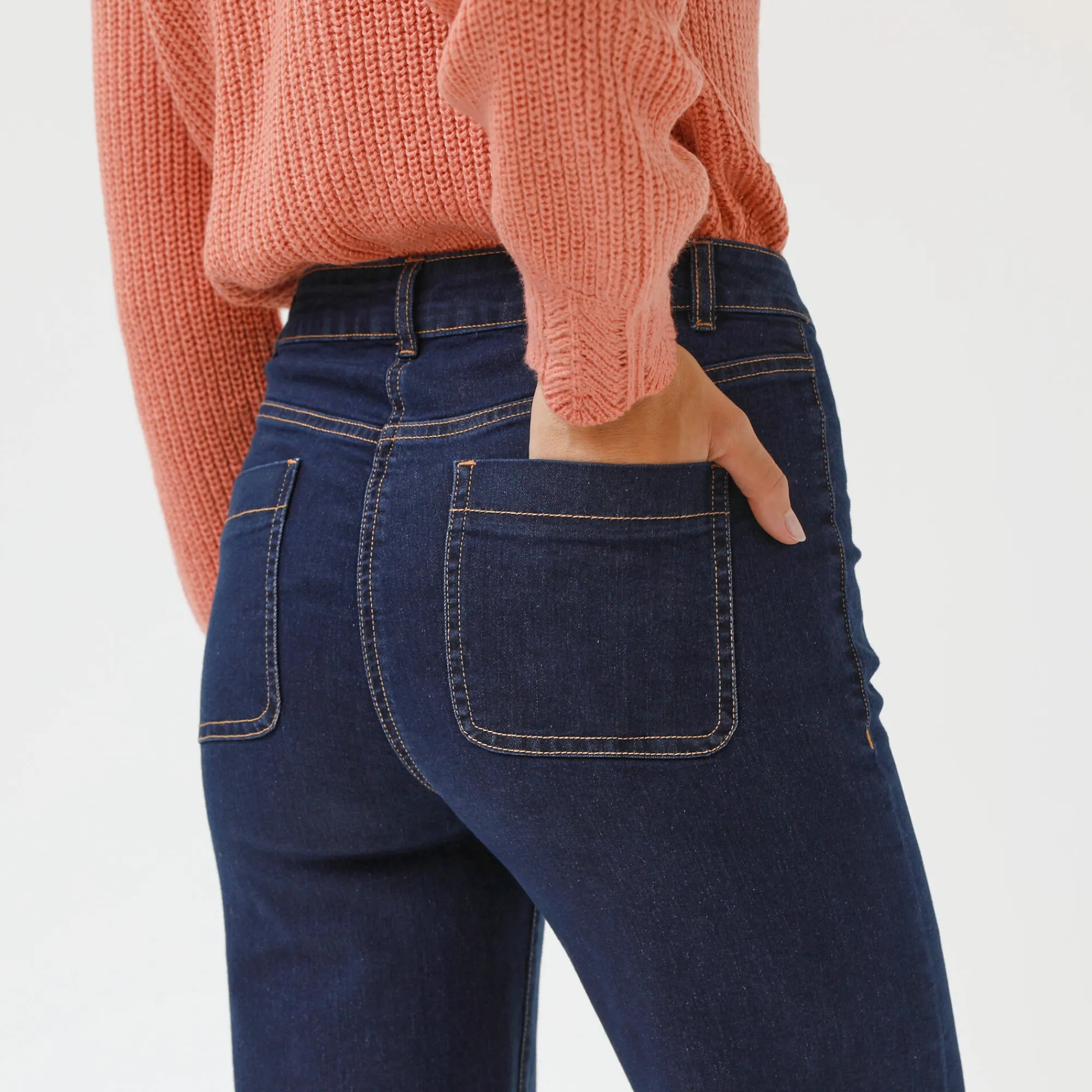 Jeans|Broek<Blancheporte Ruime, rechte jeans, hoge taille, kleine lengte raw