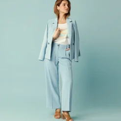 Broek|Jurk<Blancheporte Ruime, soepel broek, voor Kleine Lengtes hemelsblauw