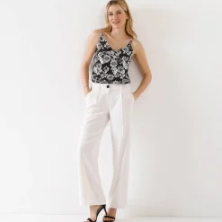 Broek|Jurk<Blancheporte Ruime, soepele broek ecru