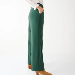 Broek<Blancheporte Ruime, soepele broek dennengroen