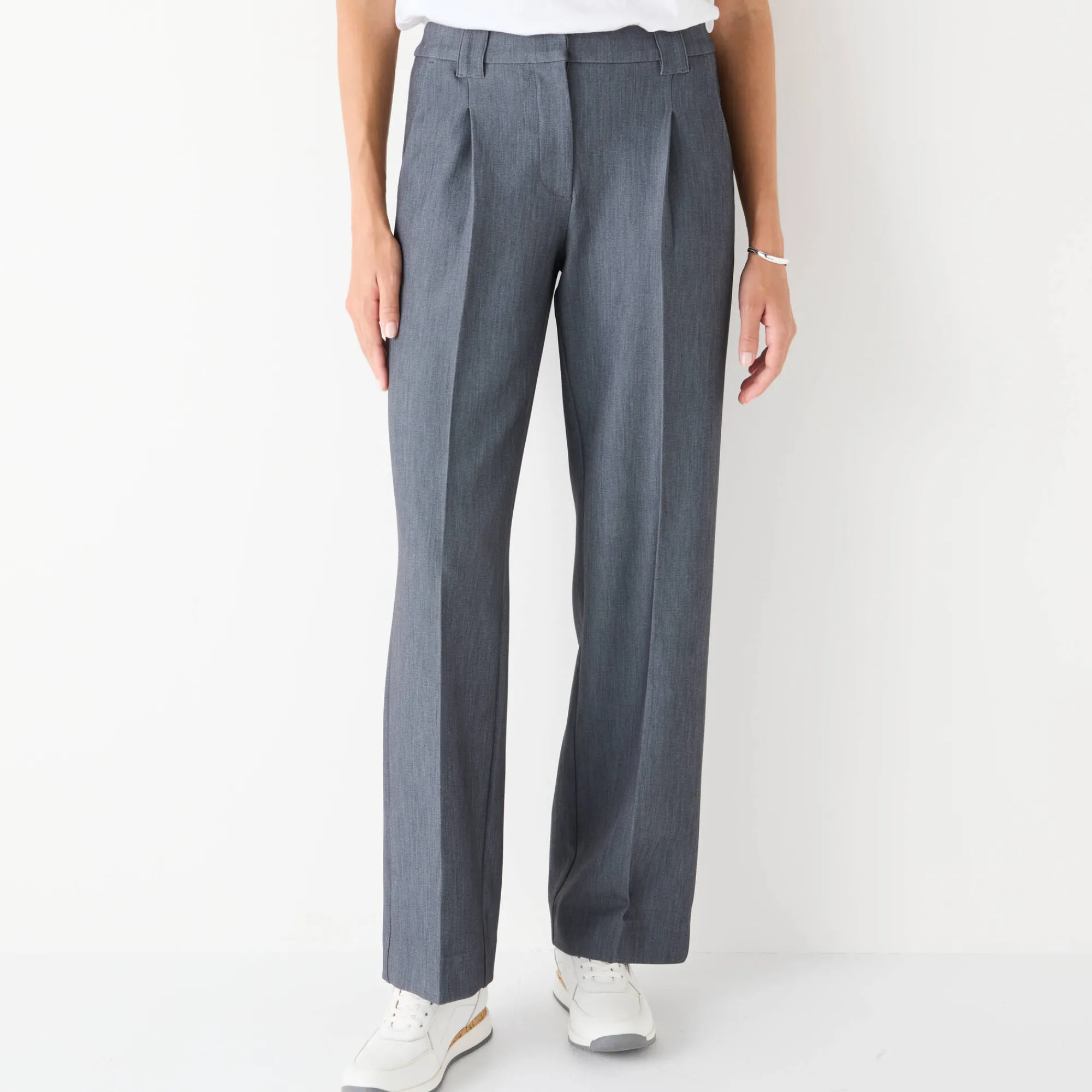 Broek<Blancheporte Ruime, soepele broek chiné grijs