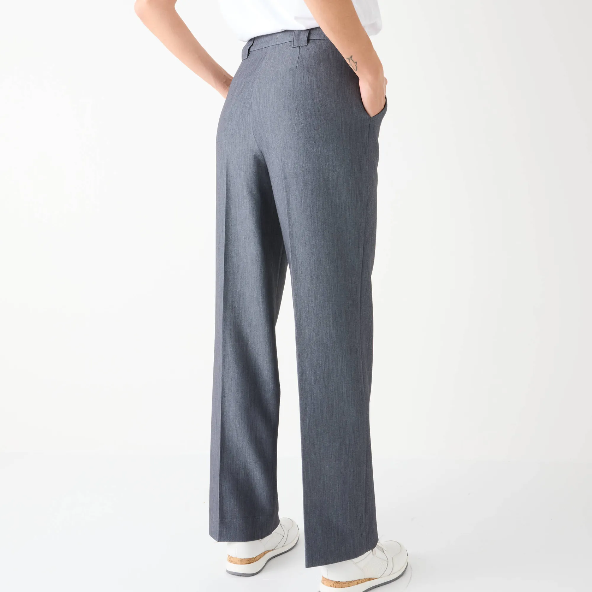 Broek<Blancheporte Ruime, soepele broek chiné grijs