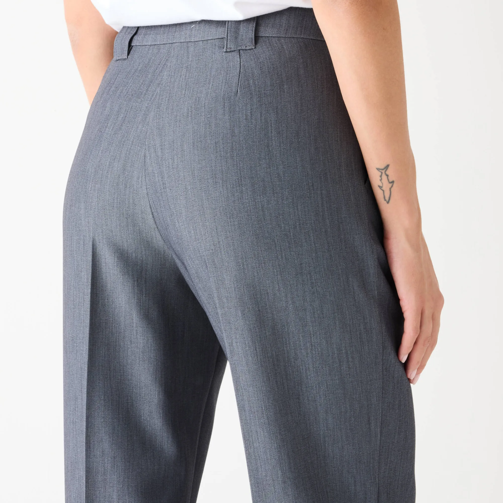 Broek<Blancheporte Ruime, soepele broek chiné grijs