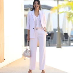 Broek|Jurk<Blancheporte Ruime, soepele broek poederroze
