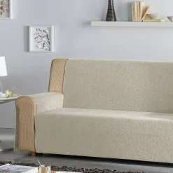Zitbankhoes<Blancheporte Salonbeschermer in chenillestof beige