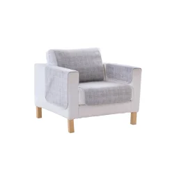 Zeildoekstof<Blancheporte Salonbeschermer in slipvrij velours parelgrijs