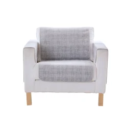 Zeildoekstof<Blancheporte Salonbeschermer in slipvrij velours parelgrijs