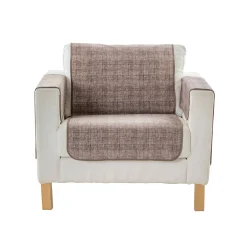 Zeildoekstof<Blancheporte Salonbeschermer in slipvrij velours taupe