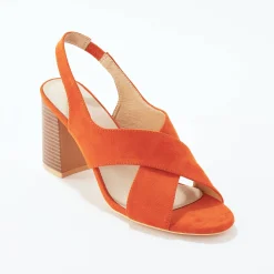 Sandalen En Espadrilles|Schoenen<Blancheporte Sandalen met hak en gekruiste riempjes terracotta