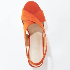 Sandalen En Espadrilles|Schoenen<Blancheporte Sandalen met hak en gekruiste riempjes terracotta