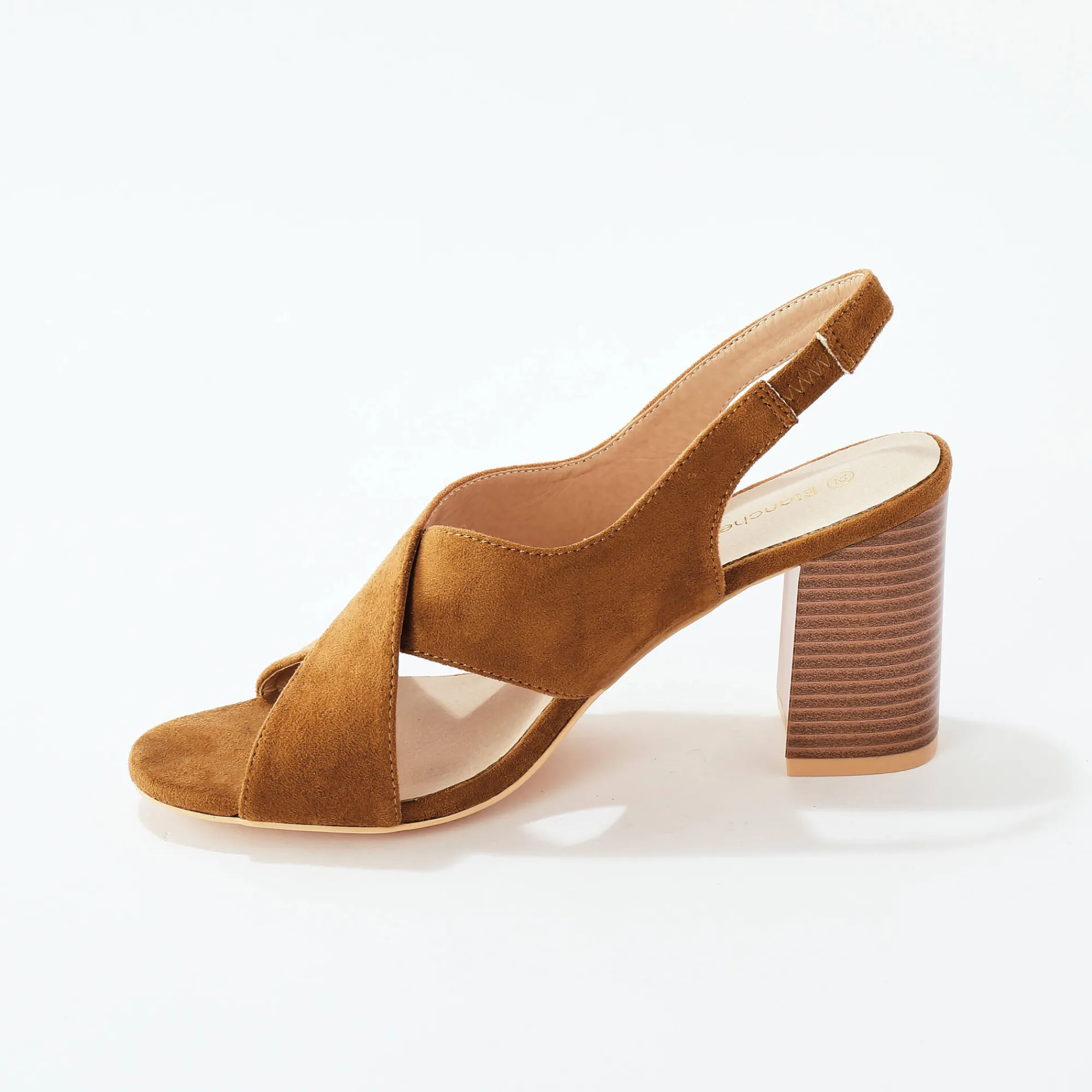 Sandalen En Espadrilles|Schoenen<Blancheporte Sandalen met hak en gekruiste riempjes beige