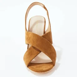 Sandalen En Espadrilles|Schoenen<Blancheporte Sandalen met hak en gekruiste riempjes beige