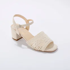 Sandalen En Espadrilles|Schoenen<Blancheporte Sandalen met macramé-effect en hak ecru