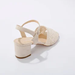 Sandalen En Espadrilles|Schoenen<Blancheporte Sandalen met macramé-effect en hak ecru