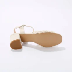 Sandalen En Espadrilles|Schoenen<Blancheporte Sandalen met macramé-effect en hak ecru