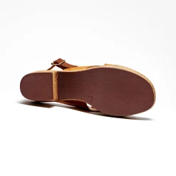 Sandalen En Espadrilles|Schoenen<Blancheporte Sandalen met sleehak en gekruist bovenwerk, karamel
